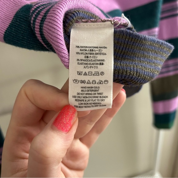 Free People cropped half zip striped sweater - Picture 9 of 9